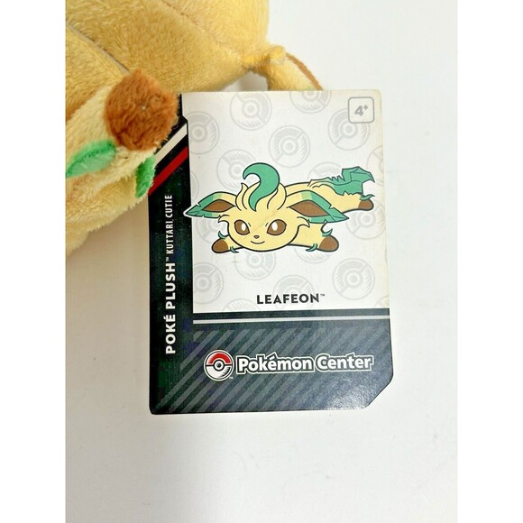 Leafeon Pokemon Center 2015 Kuttari Cutie Awake 6" Plush Toy Japan Rare w/ Tags - Picture 10 of 12